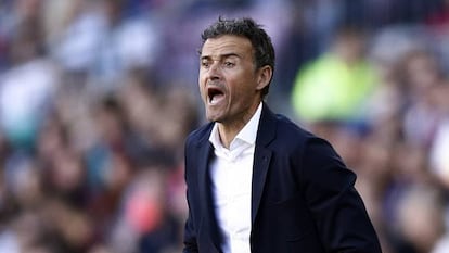 Luis Enrique, durante el encuentro ante el Deportivo.