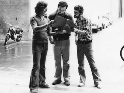 De izquierda a derecha, Stephen Spielberg, John Milius y George Lucas, en una imagen del documental.
