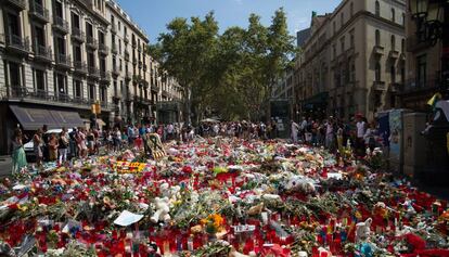 El homenaje a las víctimas del atentado en la Rambla.