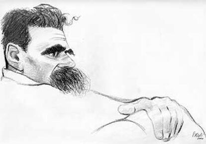 El filósofo Friedrich Nietzsche visto por Tullio Pericoli.