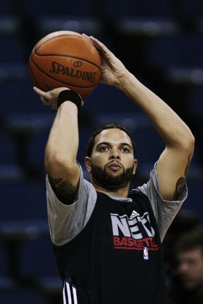 DerDeron Williams, durante un entrenamiento con los Nets.