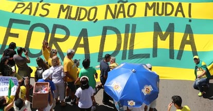 Protesto em Bras&iacute;lia, em abril.