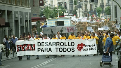 Manifestación en Madrid de las plataformas Teruel existe y Soria ¡Ya!