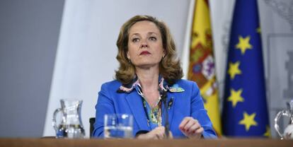 La ministra de Economía y Empresa, Nadia Calviño. 