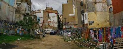 Una vista del solar de la calle del Conde de Montornés, en Valencia.