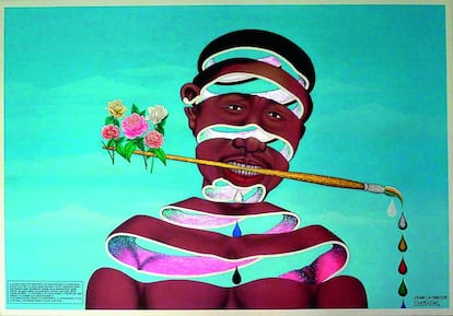 'J’aime la couleur', de la artista Chéri Samba, en la Fundación Louis Vuitton de París.