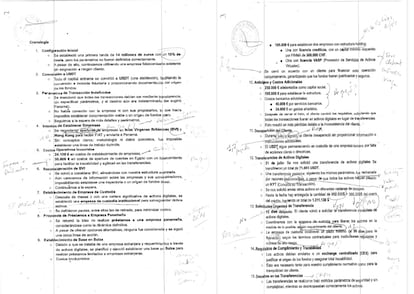 Parte del "plan de blanqueo" intervenido a Óscar Sánchez en su despacho, según consta en un informe policial.