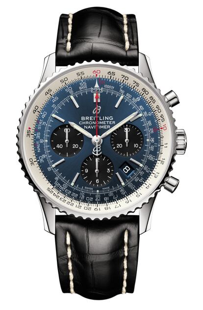 Nuevos tiempos para Breitling, que apuesta por los diseños vintage. Es el caso de este Navitimer 1 Chronograph, con una caja de 41 milimetros y distintas combinaciones de colores, incluido un dorado que eleva el precio sobre los 7.000 euros.