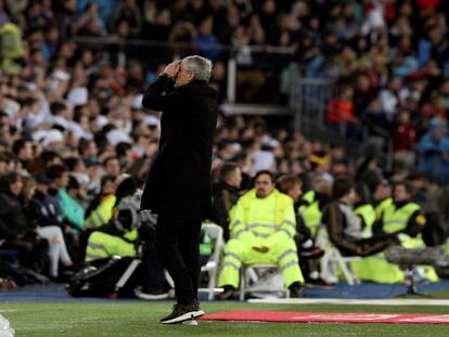 L'entrenador del FC Barcelona, Quique Setién, durant el partit de la jornada 26.