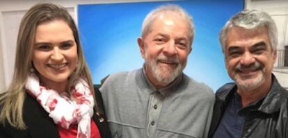 Os petistas Marília Arraes, Lula e Humberto Costa.