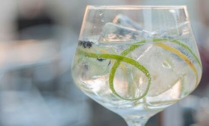 Gin Tonic con hielos para soportar bien el calor.