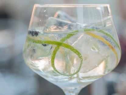 Gin Tonic con hielos para soportar bien el calor.