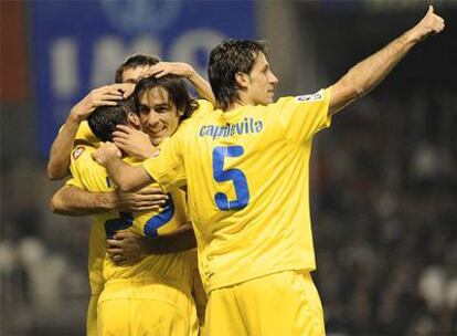 El futbolista francés del Villarreal celebra su gol ante el Athletic