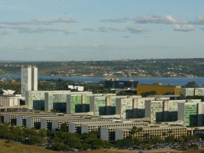 Vista a&eacute;rea da Esplanada dos Minist&eacute;rios.