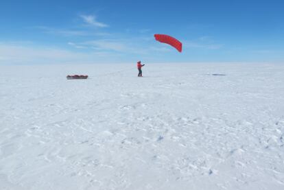 Los alpinistas prueban las cometas