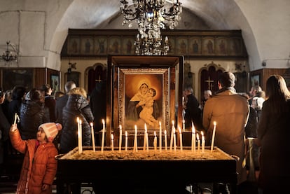 Ceremonia en honor a miembros de la comunidad cristiana ortodoxa fallecidos en Antioquía en el terremoto de febrero de 2023