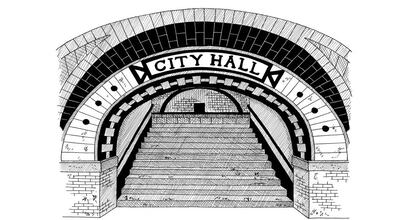 Ilustración de Julia Wertz de la estación fantasma de City Hall, en Nueva York.