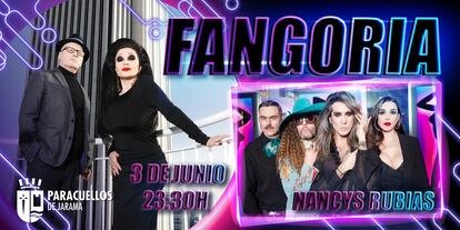 Cartel del concierto de Fangoria y Nancys Rubias en las Fiestas de Paracuellos de Jarama.