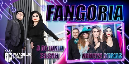 Cartel del concierto de Fangoria y Nancys Rubias en las Fiestas de Paracuellos de Jarama.