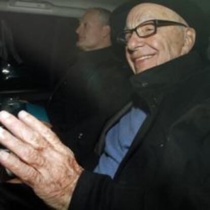 Murdoch, a su llegada ayer a Londres.