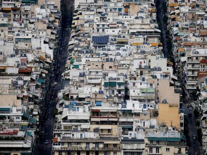 Vista del centro de Atenas, en Grecia