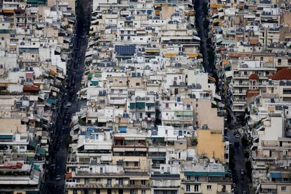 Vista del centro de Atenas, en Grecia