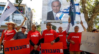 Protesta para pedir la dimisión de Netanyahu, el viernes en Tel Aviv.