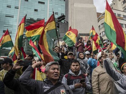 Miles de personas protestan en La Paz, durante las revueltas de noviembre. 