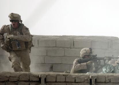 Las fuerzas de la OTAN se han enfrentado a excasos pero duros combates con los nucleos de resistencia de los talibán en Marjah.