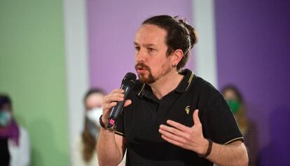 El candidato de Unidas Podemos a las elecciones de Madrid, Pablo Iglesias.