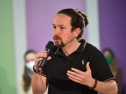 El candidato de Unidas Podemos a las elecciones de Madrid, Pablo Iglesias.