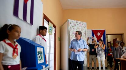 Un colegio electoral de La Habana, el domingo durante la votación de las asambleas municipales.