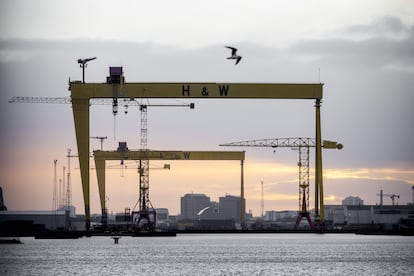 Grúas de los astilleros Harland & Wolff, en el puerto de Belfast