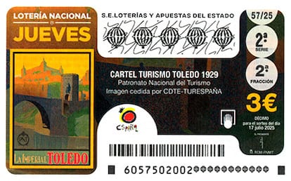 Décimo de la Lotería Nacional del 17 de julio de 2025