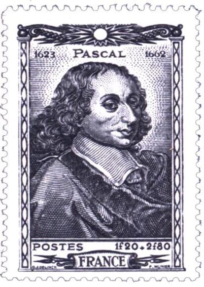 Segell de correus de França dedicat a la figura de Pascal.