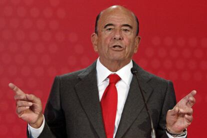 Emilio Botín, presidente del Banco Santander, durante una presentación de resultados.