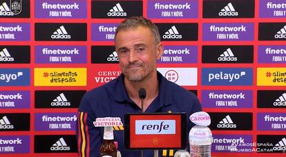 Rueda de prensa del seleccionador español, Luis Enrique, este viernes.