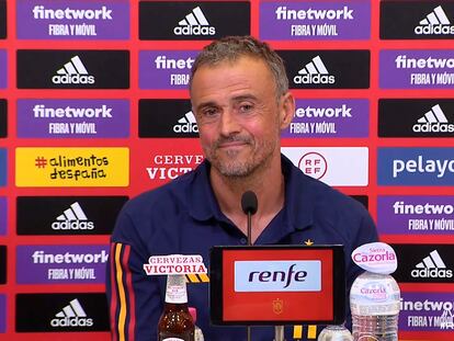 Rueda de prensa del seleccionador español, Luis Enrique, este viernes.