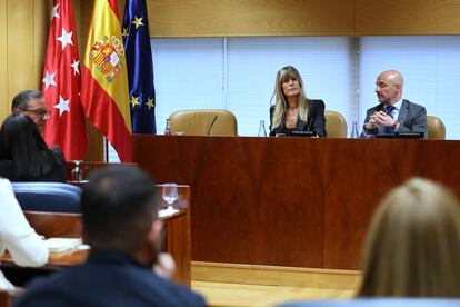 Begoña Gómez, esposa del presidente del Gobierno, Pedro Sánchez, en su comparecencia en la comisión de investigación de la Asamblea de Madrid.