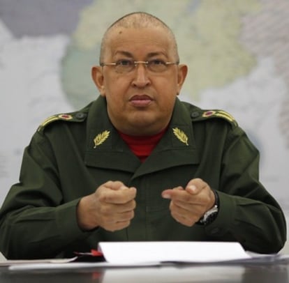 El Presidente Venezolano, Hugo Chávez, en una reciente comparecencia