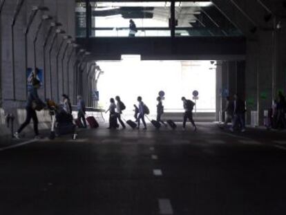 Huelga de taxistas en Barajas.