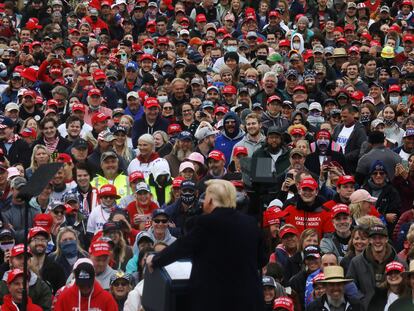 Trump en un acto de campaña en Lititz, Pensilvania.