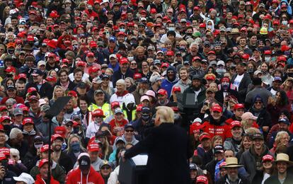 Trump en un acto de campaña en Lititz, Pensilvania.