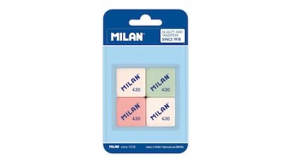Pack de cuatro gomas, de Milan.
