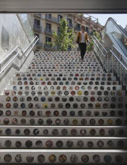 Proyecto expuesto en la parada de Rambla Catalunya.