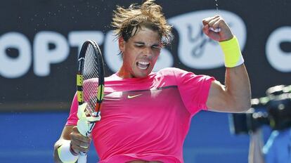 Nadal celebra su victoria.