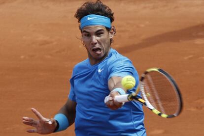 Nadal, durante el partido ante el estadounidense Isner.