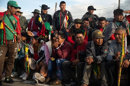 Miembros de la comunidad Emberá Chami durante la celebración en Bogotá.