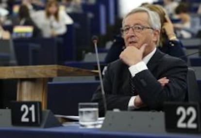 El presidente designado de la Comisi&oacute;n Europea, el conservador luxemburgu&eacute;s Jean-Claude Juncker, durante el debate de su elecci&oacute;n. 