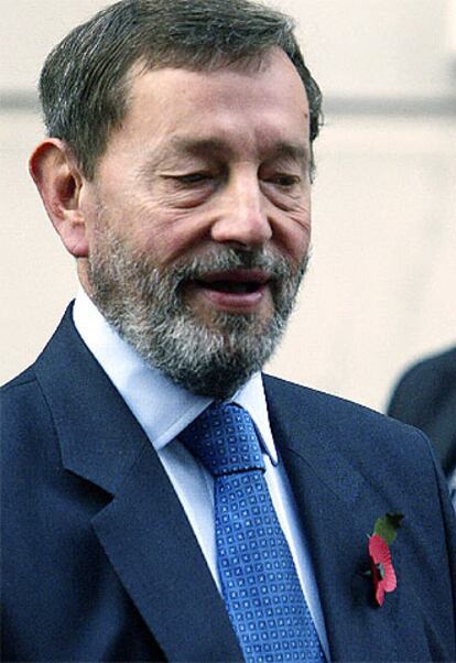 David Blunkett, esta mañana, antes de presentar su dimisión a Blair.